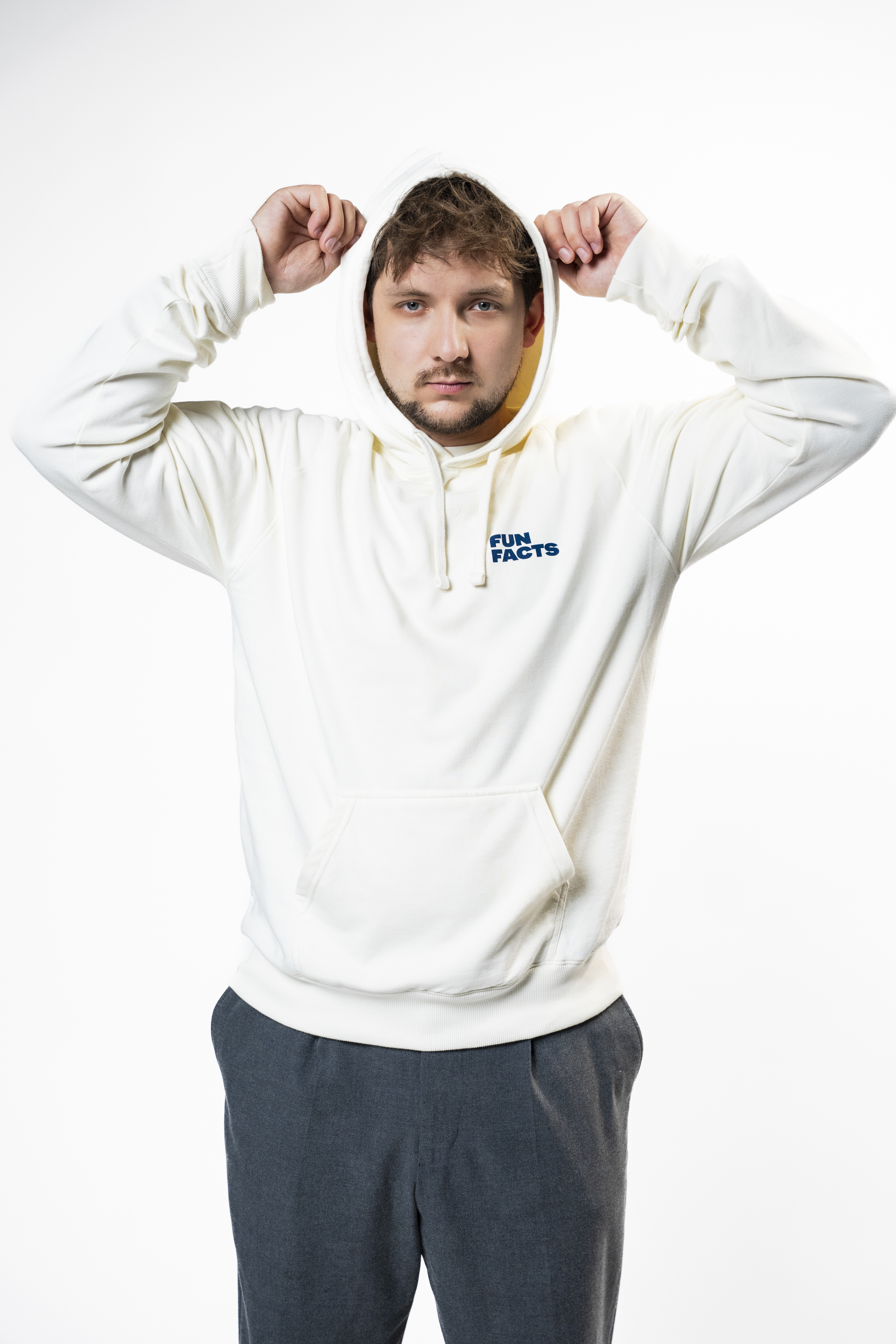 Hoodie "witzig wichtig richtig" natural (hellbeige)